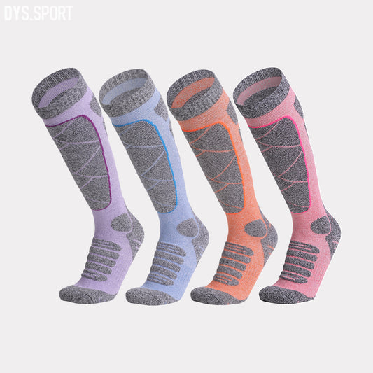 DYS.SPORT Women's Cotton Ski Socks | Stretch Snow Socks with Cushioned Terry Comfort