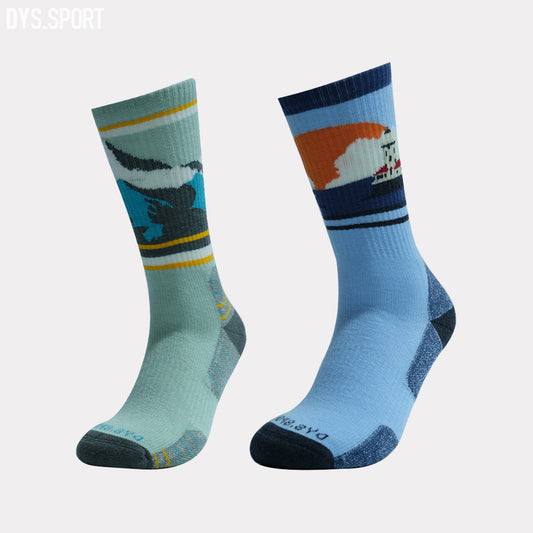 DYS.SPORT Women's Merino Wool Hiking Socks | Midweight Cushion Outdoor Socks with Terry Bottom