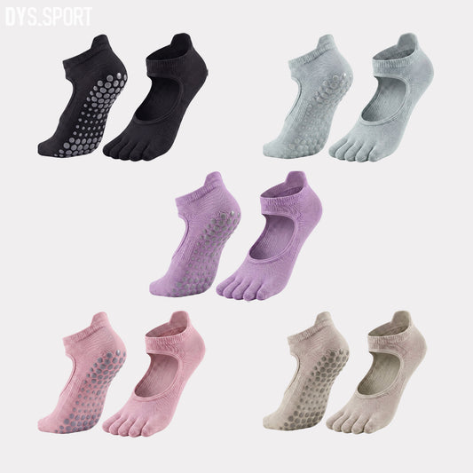 DYS.SPORT Women's Open-Top Yoga Toe Socks | Five Finger Pilates Grip Socks