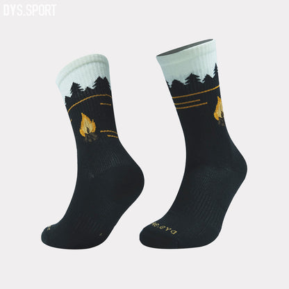 DYS.SPORT Men's Merino Wool Hiking Socks | Midweight Cushion Outdoor Socks with Terry Bottom