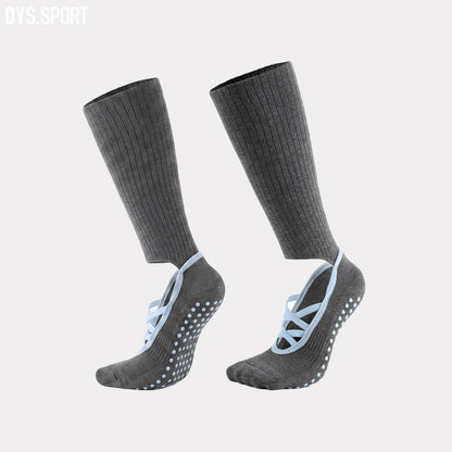 DYS.SPORT Women's Knee High Grip Socks | Non-Slip Pilates Socks for Yoga & Studio Training