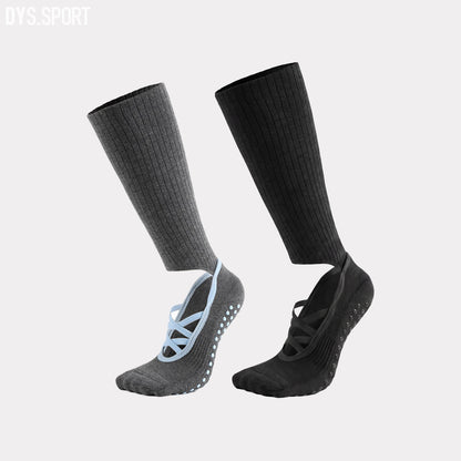 DYS.SPORT Women's Knee High Grip Socks | Non-Slip Pilates Socks for Yoga & Studio Training