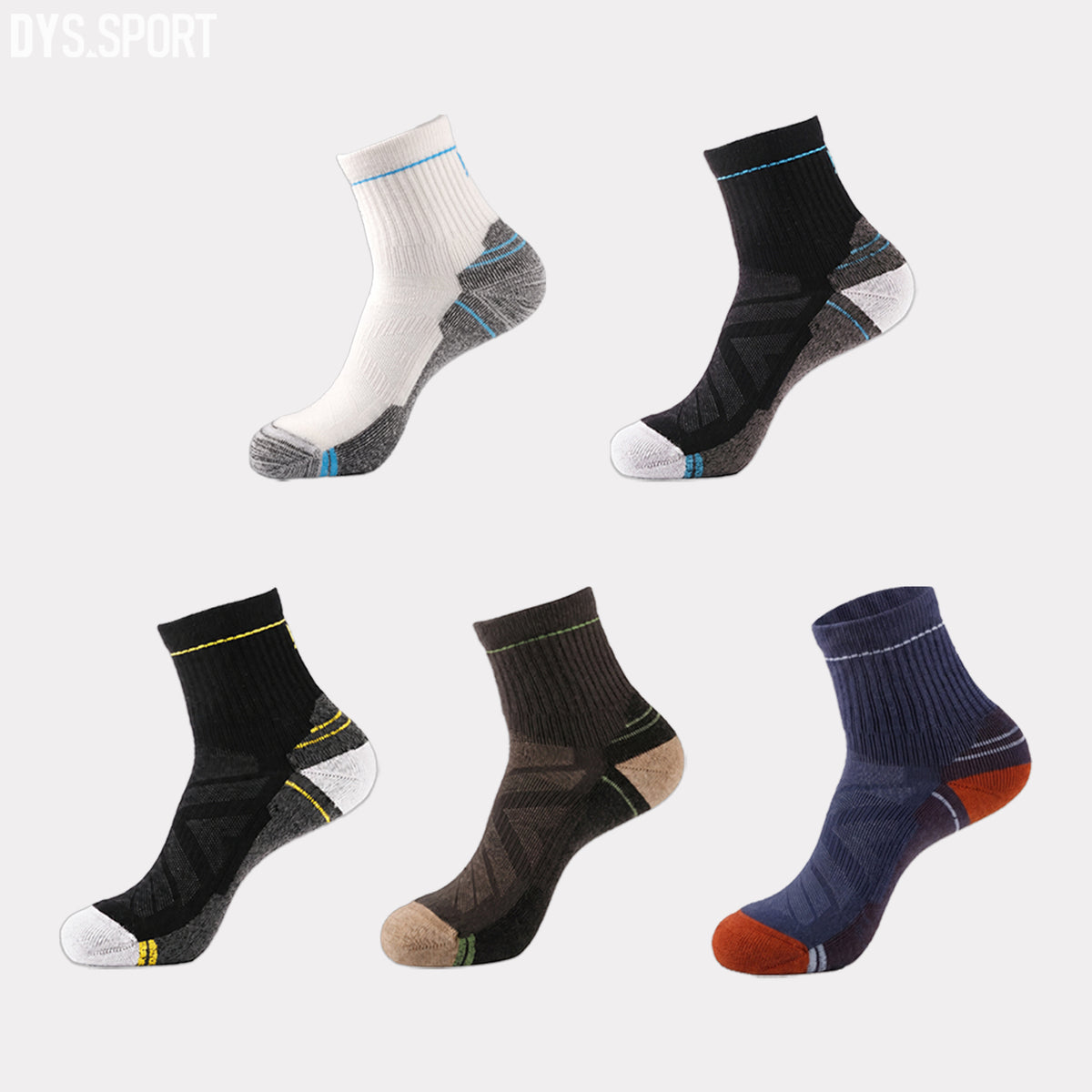 DYS.SPORT Men's Merino Wool Blend Hiking Socks | Lightweight Outdoor Crew Socks