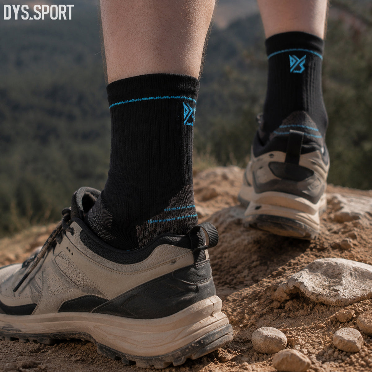 DYS.SPORT Men's Merino Wool Blend Hiking Socks | Lightweight Outdoor Crew Socks