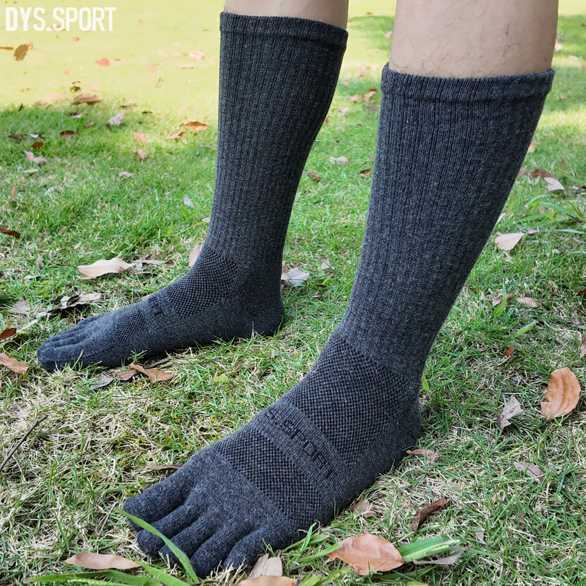 DYS.SPORT Merino Wool Blend Toe Socks | Midweight Hiking Crew Socks for Hiking & Trekking