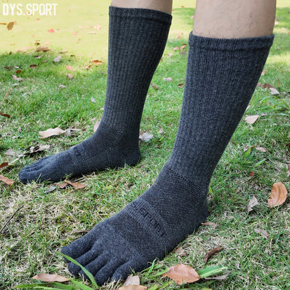 DYS.SPORT Merino Wool Blend Toe Socks | Midweight Hiking Crew Socks for Hiking & Trekking