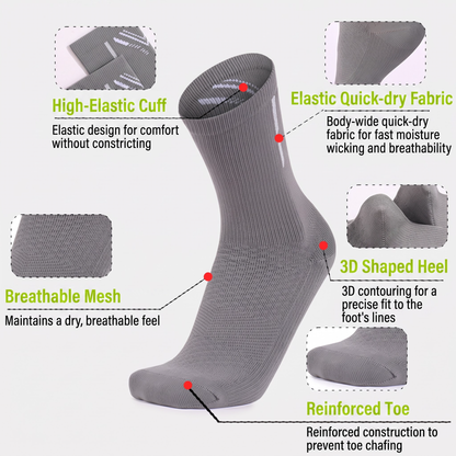 DYS.SPORT Nylon Cycling Socks | Quick-Dry Bike Socks with Performance Support