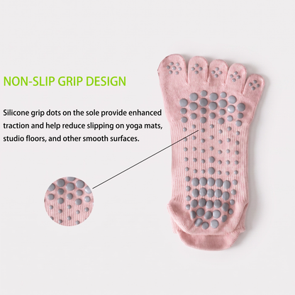 DYS.SPORT Women's Open-Top Yoga Toe Socks | Five Finger Pilates Grip Socks
