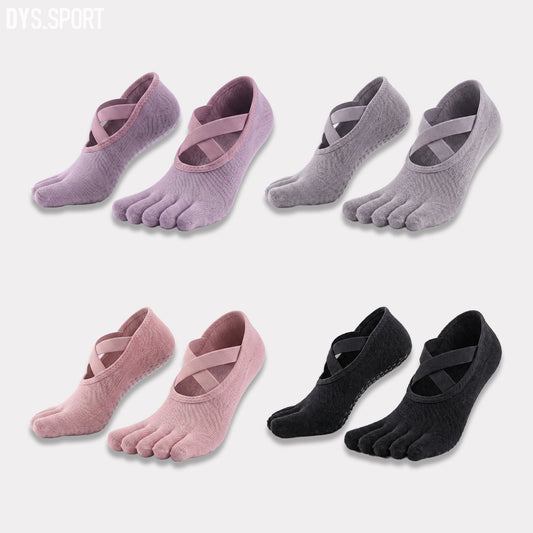 DYS.SPORT Women's Anti-Slip Yoga Toe Socks | Five Finger Pilates Grip Socks