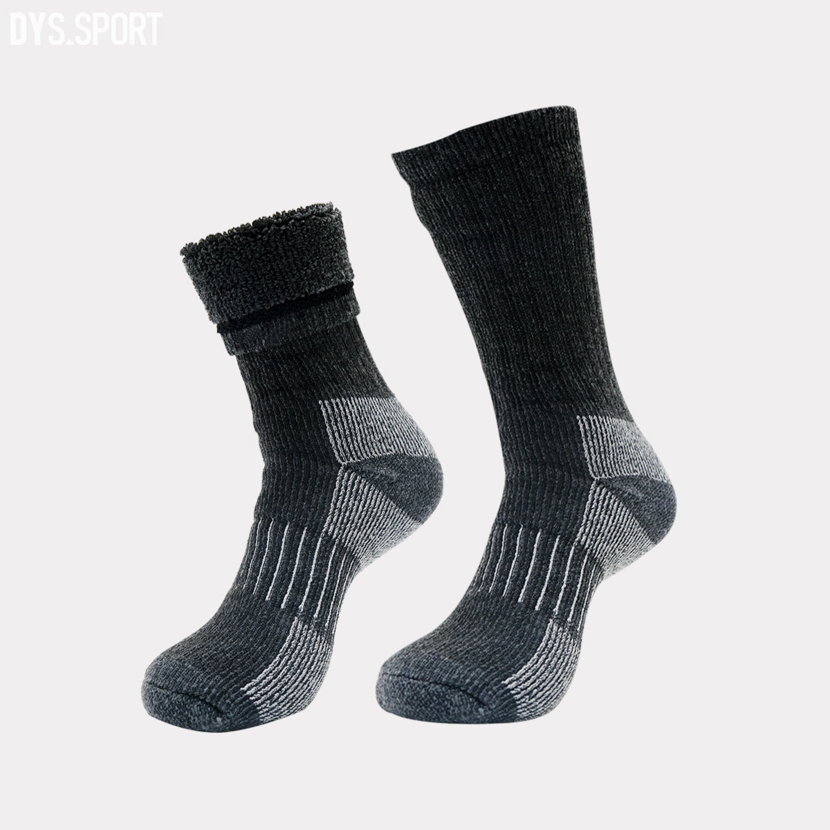 DYS.SPORT Merino Wool Blend Hiking Socks | Midweight Cushioned Outdoor Crew Socks