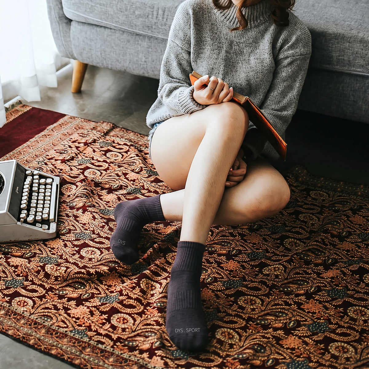 DYS.SPORT Cotton Crew Socks | Ribbed Athletic Socks with Terry Cushion Comfort