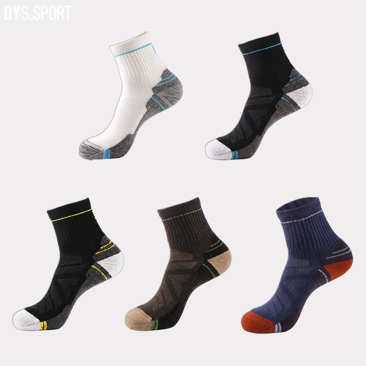 DYS.SPORT Men's Merino Wool Blend Hiking Socks | Lightweight Outdoor Crew Socks