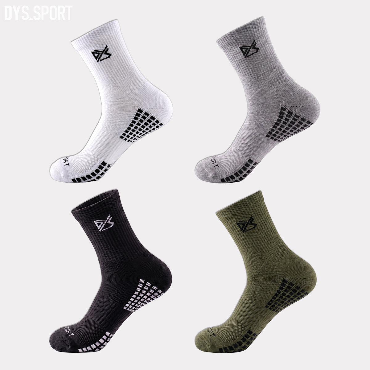 DYS.SPORT Men's Performance Training Socks | Anti-Slip Crew Socks for Running & Fitness