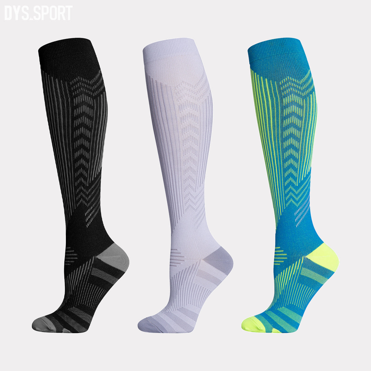 DYS.SPORT Compression Cycling Socks | Quick-Dry Nylon Bike Socks with Arch Support