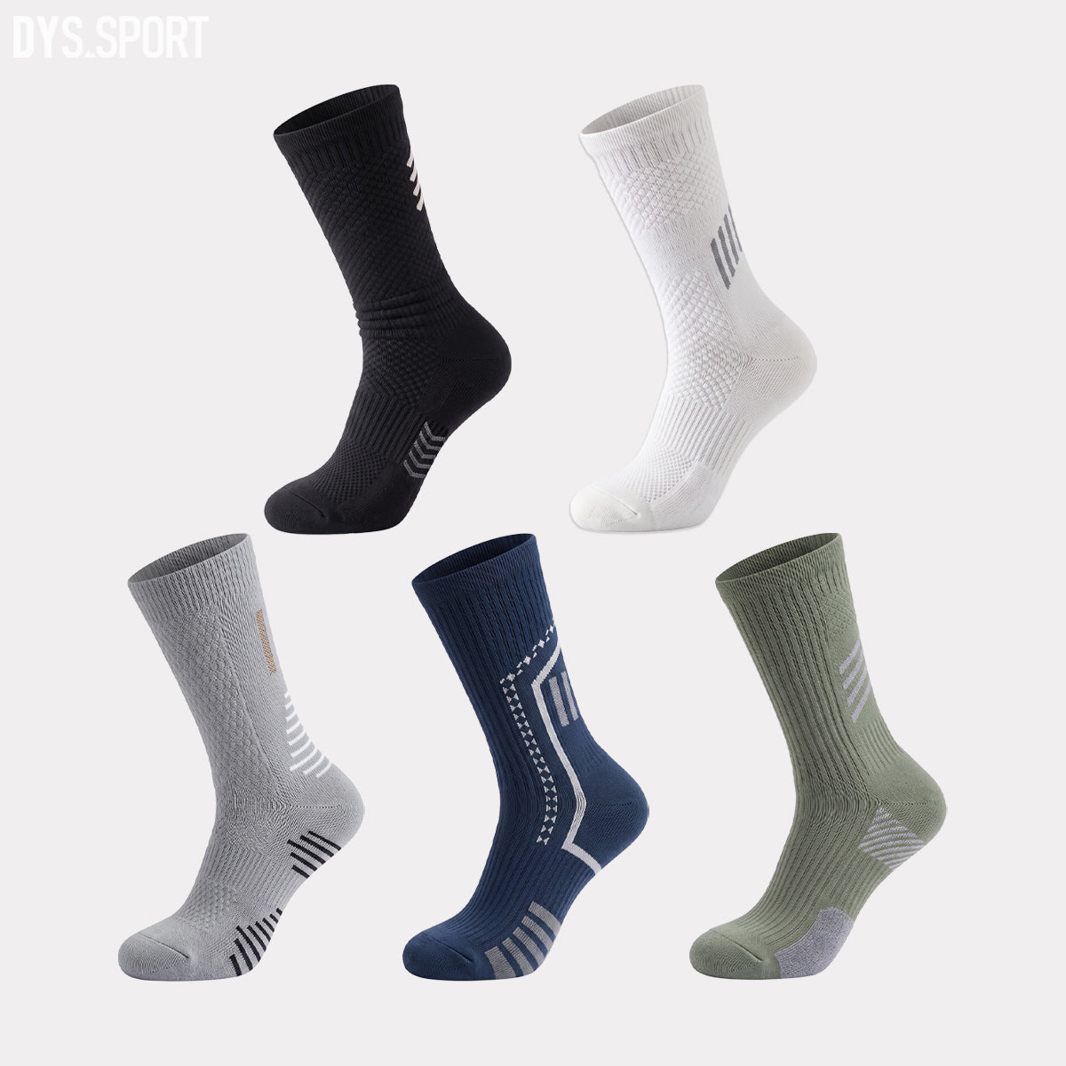 DYS.SPORT Men's Cotton Cycling Socks | Terry Cushion Bike Socks with Breathable Comfort