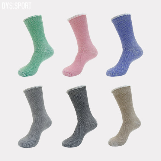 DYS.SPORT Merino Wool Blend Hiking Socks | Midweight Cushioned Outdoor Crew Socks – Solid