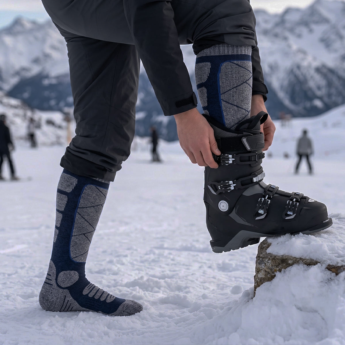 DYS.SPORT Men's Cotton Ski Socks | Stretch Snow Socks with Cushioned Terry Comfort