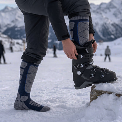 DYS.SPORT Men's Cotton Ski Socks | Stretch Snow Socks with Cushioned Terry Comfort