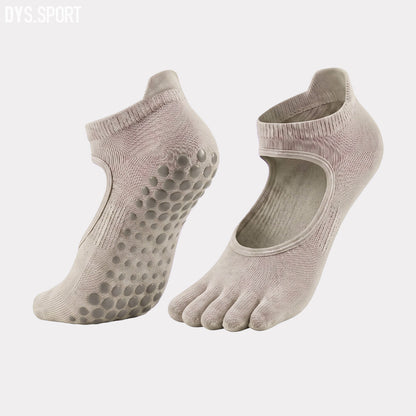 DYS.SPORT Women's Open-Top Yoga Toe Socks | Five Finger Pilates Grip Socks