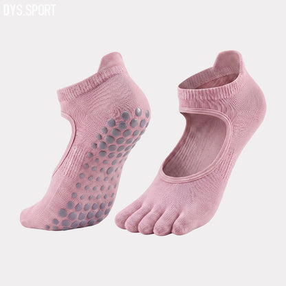 DYS.SPORT Women's Open-Top Yoga Toe Socks | Five Finger Pilates Grip Socks