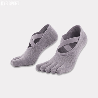 DYS.SPORT Women's Anti-Slip Yoga Toe Socks | Five Finger Pilates Grip Socks