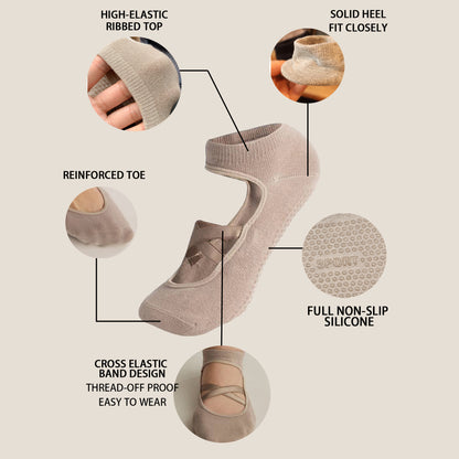 DYS.SPORT Women's Low Cut Pilates Grip Socks | Non Slip Yoga Socks