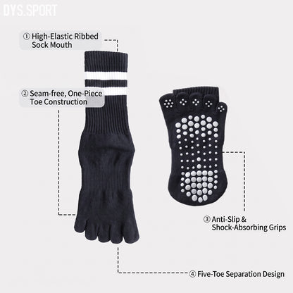 DYS.SPORT Five Toe Grip Socks | Non-Slip Yoga & Pilates Socks