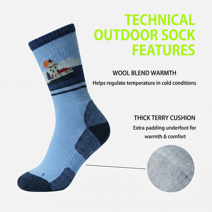 DYS.SPORT Women's Merino Wool Hiking Socks | Midweight Cushion Outdoor Socks with Terry Bottom