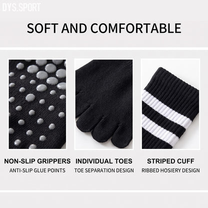 DYS.SPORT Five Toe Grip Socks | Non-Slip Yoga & Pilates Socks