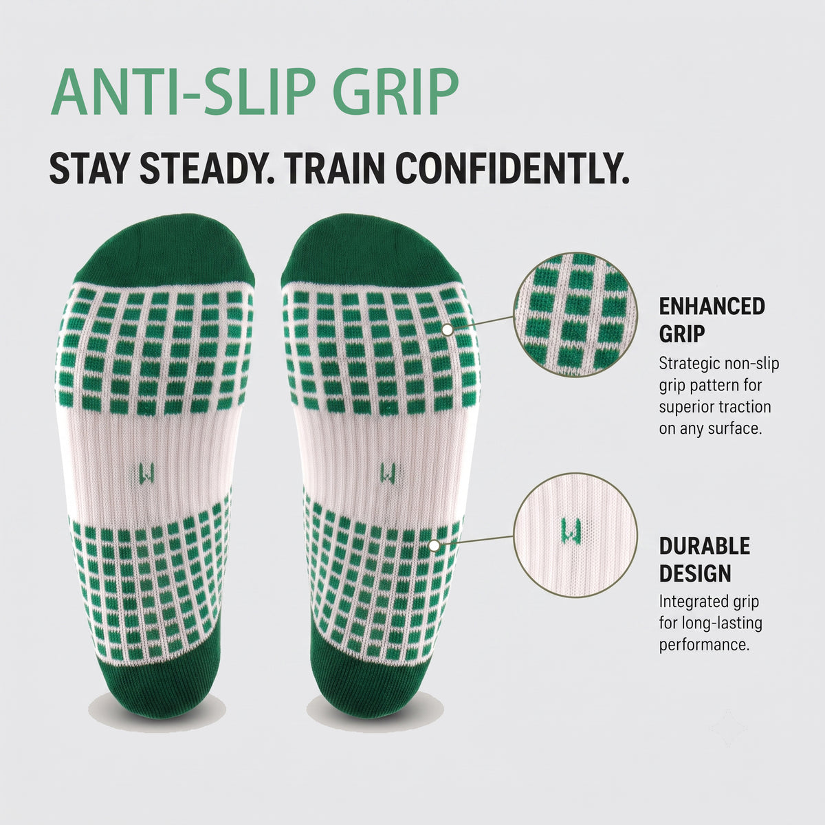 DYS.SPORT Women's Performance Training Socks | Anti-Slip Crew Socks for Running & Fitness