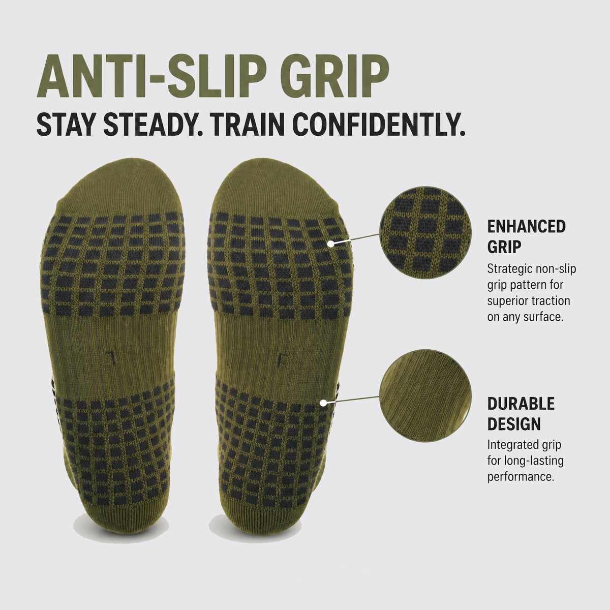 DYS.SPORT Men's Performance Training Socks | Anti-Slip Crew Socks for Running & Fitness