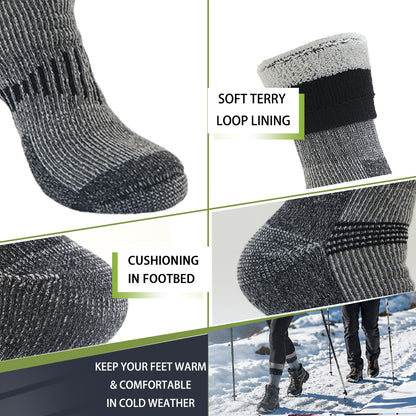 DYS.SPORT Merino Wool Blend Hiking Socks | Midweight Cushioned Outdoor Crew Socks